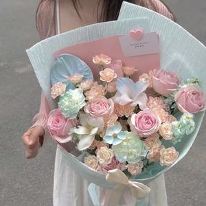 Papier d'emballage floral texturé fait main, 60*60CM, pour bouquets et cadeaux, idéal pour les fleuristes - Product Image 1