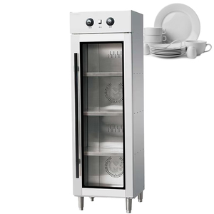 YUMO Armoire de désinfection commerciale à porte unique, à température moyenne, à circulation d'air chaud, avec stérilisation UV-C/Ozone, en acier inoxydable 304 - Product Image 1