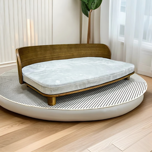 Hondenbed van massief hout Luxe huisdieraccessoires Ecologisch huisdierhuis Zachte huisdierproducten Kattenmeubels voor woonkamermeubilair - Product Image 1