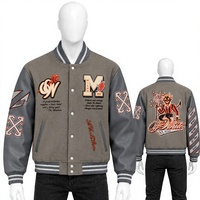 Veste universitaire en laine noire pour homme, manches en cuir véritable, patch brodé en chenille, veste bomber universitaire personnalisée
