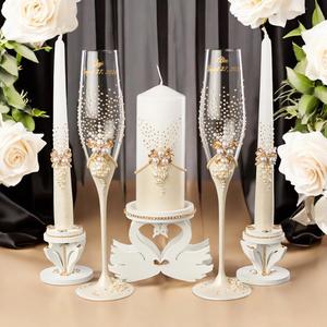 Copa de Cristal Templado Sostenible Hecha a Mano de Lujo Personalizada con Perlas y Diamantes para <span class=keywords><strong>Flautas</strong></span>, Personalizada para Mr. y Mrs. Aniversario - Product Image 4