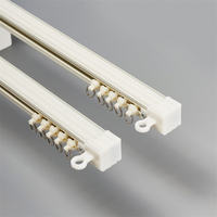 Ensemble de rails de rideaux doubles en alliage d'aluminium à fixation au plafond, silencieux et lisses, pour quincaillerie de fenêtres - Vente en gros