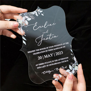 การ์ดเชิญงานแต่งงาน งานธุรกิจ งานรับปริญญา งานวันเกิด งานเลี้ยง ทำจากอะคริลิคแบบกำหนดเอง พร้อมซองกระดาษแบบกำหนดเอง - Product Image 4