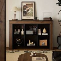 Meuble de cheminée moderne avec 4/6 compartiments ouverts, console de rangement en bois, meuble d'entrée pour salon et couloir