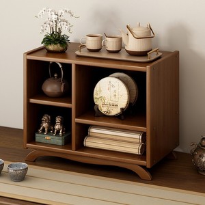 Tea table storage rack, living room <b>desktop</b> tea set <b>shelf</b>, new Chinese style small antique <b>shelf</b>, teacup rack, display cabinet - Product Image 1