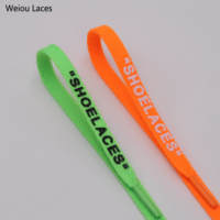 Coolstring 8mm lacets plats en silicone monocouche lettre anglaise imprimée "lacets" pour baskets chaussures de sport bottes