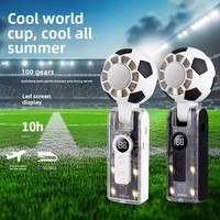 Neuer X68 Fußball-Fan-Handventilator mit Eiskühlung, faltbar, transparentes Mecha-Design, USB-wiederaufladbar