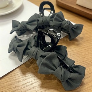 Stylish Grey Denim <b>Bow</b> Hair <b>Clip</b>, 2025 New High-End Hair <b>Clip</b>, Large Shark <b>Clip</b> for Back of Head - Product Image 4