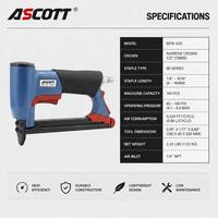 ASCOTT 8016-420 Agrafeuse pneumatique professionnelle pour matelas, agrafeuse à air 21GA pour meubles et literie, certifiée CE