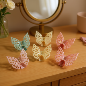 Fermaglio per capelli a forma di farfalla da 7 cm, accessorio per donna - Product Image 2