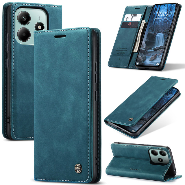 Luxury PU Leather Flip Wallet Phone Case for Redmi Note15 Pro Plus Magnetic Closure Kickstand Card Slots for Xiaomi 15 14 Cover