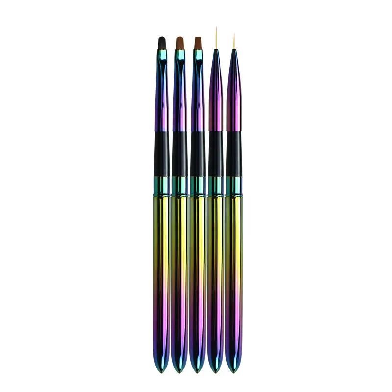 Fashion Design Colorful Pen Uv Flat Oval Liner Detail Nail Art Brushes