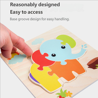 Montessori mainan Puzzle kayu 3D, pelatihan pendidikan dini & perhatian untuk koordinasi mata tangan untuk anak-anak berusia 0-3 tahun