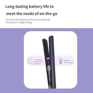 Catokan Rambut Tanpa Kabel dan Pengeriting 2 in 1, Catokan Mini Portabel Nirkabel dengan Baterai 10000 mAh - Product Image 2