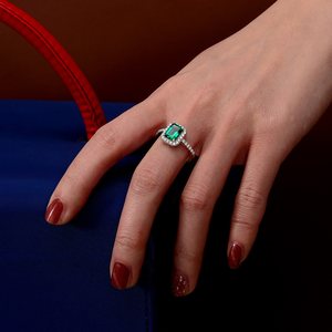 S925 <strong>Emerald</strong> Sterling <strong>Silver</strong> Moissanite <strong>Rings</strong> Lab Grown Gemstones Jewelry Engagement <strong>Emerald</strong> <strong>Ring</strong> - Product Image 5