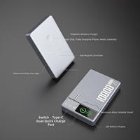 Banco de Energía Magnético 3 en 1 con Logotipo Personalizado al por Mayor de Fábrica, 10000mAh 22.5W PD, Pantalla TFT, Soporte Plegable, Carga Rápida, Delgado