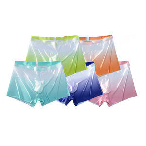 Calzoncillos bóxer de seda helada cómodos para hombre al por mayor nueva ropa interior de tiro medio transpirable 90% fibra de poliéster 10% personalizada - Product Image 1