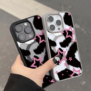 เคสโทรศัพท์กันกระแทกสำหรับ iPhone 17 PRO MAX, เคสแม่เหล็กอะคริลิคสีด้านน่ารักลายเสือดาวดาวรูใหญ่ - Product Image 2