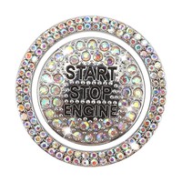 Cincin Pelindung Tombol Start Stop Mesin Mobil Berbahan Aluminium Alloy Mewah, Bertabur Rhinestone, Berkilau Seperti Berlian, untuk Dekorasi Saklar Pengapian