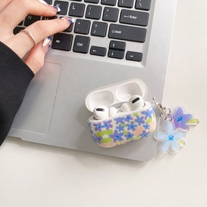 Étui pour écouteurs avec pendentif fleur PC + TPU antichoc pour <span class=keywords><strong>Airpods</strong></span> 4 3 <span class=keywords><strong>Pro</strong></span> <span class=keywords><strong>2</strong></span> 1 étui de conception de fleurs de peinture à l'huile violette - Product Image 6