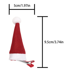 Mini Pinzas para el Cabello con Diseño de Santa Claus, Decoración Navideña, Pinza para el Cabello con Adorno de Pompones - Product Image 5