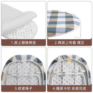 Funda para tabla de planchar rectangular, tipo gancho desmontable, funda de algodón estampada multicolor a prueba de polvo para ropa - Product Image 3