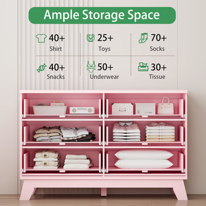 Fluted Dresser for Bedroom with <b>6</b> <b>Drawers</b>, 48" Wide Modern Chest of <b>Drawers</b> Metal Handle, Wooden TV Stand - Product Image 3