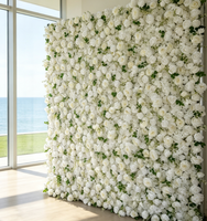 Mur floral coloré en fleurs roulées, fait main, pour décoration de mariage, événement ou fête