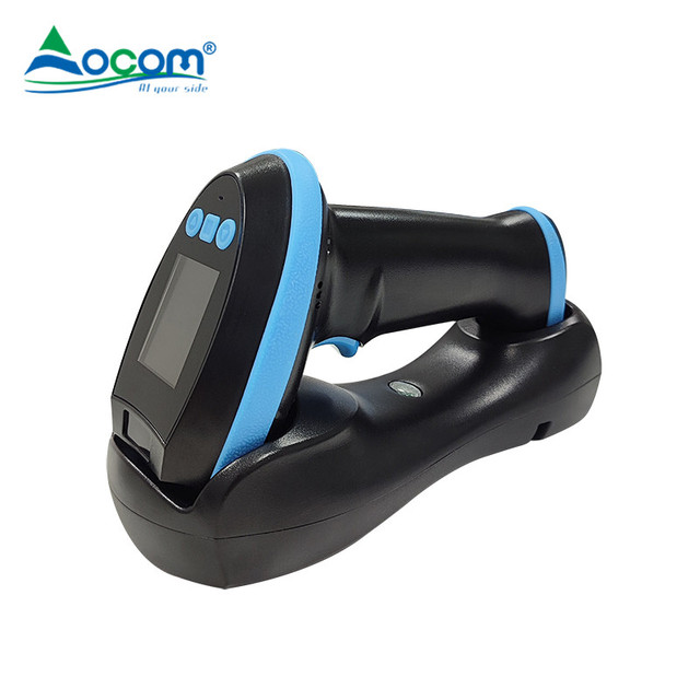 OCOM 2D QR Price Bar Code Scanner Wireless Handheld OCR Barcode Qrcode Reader Charging Cradle USB Interface Supermarket Friendly