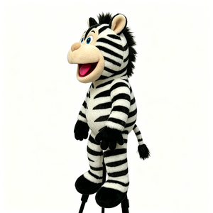 Marioneta de mano de cebra de dibujos animados, marioneta de cebra a rayas blancas y negras, juguete de peluche suave para contar historias - Product Image 2