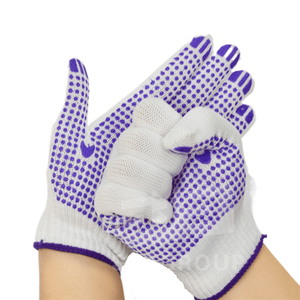 550-600g di fabbrica OEM Custom PVC guanti punteggiati di cotone giallo di sicurezza del lavoro guanti a maglia per <span class=keywords><strong>lavori</strong></span> di costruzione - Product Image 4