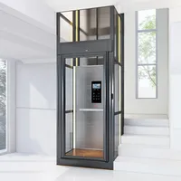 Ascenseur panoramique moderne pour maison, compact, intérieur/extérieur, pour villa, maison auto-construite, duplex, loft, ascenseur personnalisé pour passagers