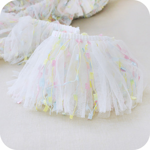 Deepeel AP439 10cm Sewing Accessories Trim Ribbon Fabric Child Doll Mesh Skirt Wedding Mesh Fold <strong>Lace</strong> - Product Image 3