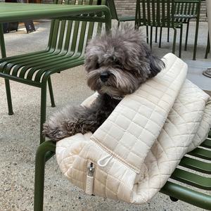 Özel Logo Pet tek kollu çanta için kedi köpek hamur şekli yumuşak kapitone evcil hayvan seyahat çantası prim eller serbest Pet Sling taşıyıcı - Product Image 3