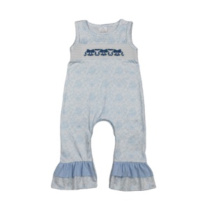 ชุดรอมเปอร์เด็กผู้หญิง RTS Boutique ลายดอกไม้ แต่งระบาย น่ารัก ขายส่ง เสื้อผ้าเด็ก น้องสาว น้องน้อง  สไตล์ใหม่ ผ้าฝ้ายผสมสแปนเด็กซ์ - Product Image 1