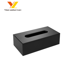 Quadratische Matt Black Tissue Box aus Edelstahl