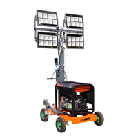 Tour d'éclairage mobile portable à LED diesel de 5 m à hauteur réglable, éclairage blanc, pour camions de dépannage, utilisation en extérieur, aménagement paysager et jardinage