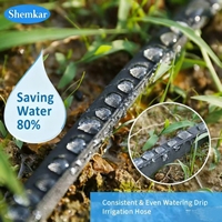 Hlinker 2025 tuyau de trempage plat 100ft bricolage système d'irrigation de jardin étanche double couche conception trous de tuyau d'eau 50ft 1 paquet de tuyau