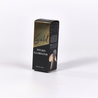 Boîte cosmétique personnalisée en carton avec dorure à chaud, contrastée, longue, à fermeture automatique, pour illuminateur liquide