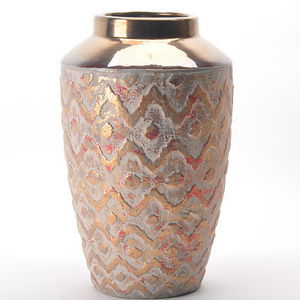 레트로 스타일 홈 제품 도금 수제 고급 테이블 세라믹 이탈리아 꽃병 - Product Image 1