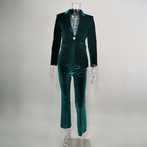 Traje <span class=keywords><strong>de</strong></span> terciopelo para <span class=keywords><strong>mujer</strong></span> Estilo formal Traje femenino Casual Primavera Otoño Invierno <span class=keywords><strong>Trajes</strong></span> <span class=keywords><strong>de</strong></span> <span class=keywords><strong>mujer</strong></span> <span class=keywords><strong>de</strong></span> punto y esmoquin Numero 48 No Brasil - Product Image 5