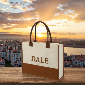 Cadeau de luxe boutique sac à provisions taille moyenne chic dame plage fourre-tout sac de jute avec logo personnalisé - Product Image 2
