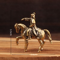 Ornements en laiton du général Genghis Khan, petits ornements artisanaux, décorations rétro, figurine, 1 pièce