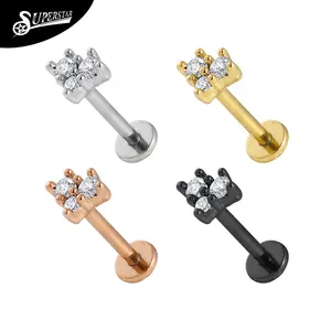 Superster Klauw Set 316l Chirurgisch Staal Labret Stud Set Hoepel Clicker Septum Neus Ring Piercing Sieraden Lip Studs