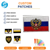 Patch brodé double tête d'aigle, blason heraldisque, à thermocoller pour veste et sac, prix usine, vente en gros personnalisée, faible MOQ