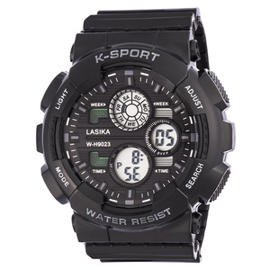 นาฬิกาดิจิทัลแนวสปอร์ตกันน้ำของผู้ชายลาย W-H9023 <span class=keywords><strong>Lasika</strong></span> พร้อมนาฬิกาปลุกดีไซน์ทันสมัยตัวเรือนสี่เหลี่ยมขนาดใหญ่และสายพลาสติก - Product Image 1