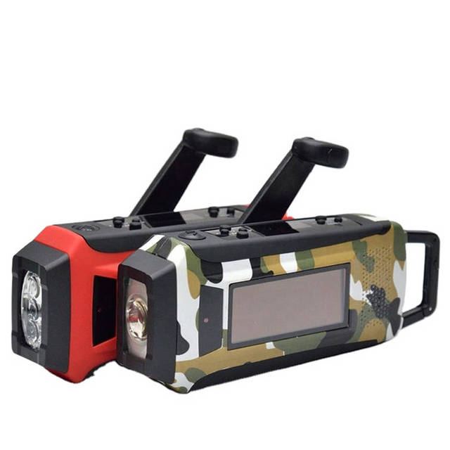 Waterproof Hand Crank Generator 2000mAh Power Bank Radio Am Fm