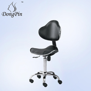 เก้าอี้ทำผม 9963 เก้าอี้สำนักงานปรับระดับความสูงได้ หุ้มหนังสีดำ - Product Image 4