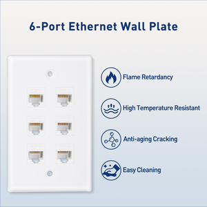 6 cổng mèo 6 Ethernet tấm Tường nữ để nữ <span class=keywords><strong>RJ45</strong></span> Keystone Coupler Tương thích với Cat6 CAT5E Ethernet Plug-in ổ cắm tường - Product Image 2