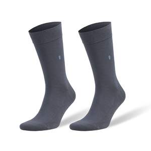 Chaussettes habillées décontractées pour hommes Db, bleu foncé, 3 paires, légères, tricotées en spandex, usage quotidien, style uni, logo sous le pied - Product Image 2